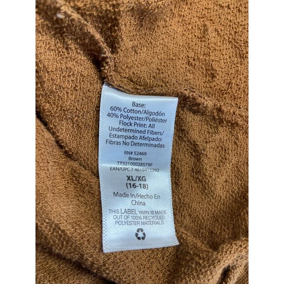 Time Tru Leopard Crewneck Sweatshirt XL Brown Y2K Streetwear Soft Cozy Mobwife - Picture 4 of 7